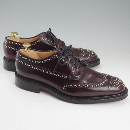 極美品★チャーチ 75F/UK7.5【現行定価20万円以上★GRAFTON MET/グラフトン/スタッズ】173ラスト/フルブローグ/赤茶/Church's★m695