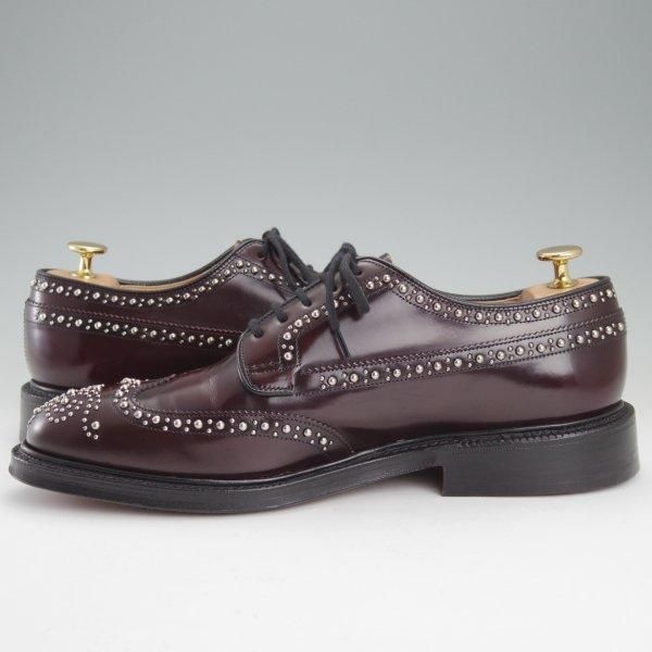 極美品★チャーチ 75F/UK7.5【現行定価20万円以上★GRAFTON MET/グラフトン/スタッズ】173ラスト/フルブローグ/赤茶/Church's★m695
