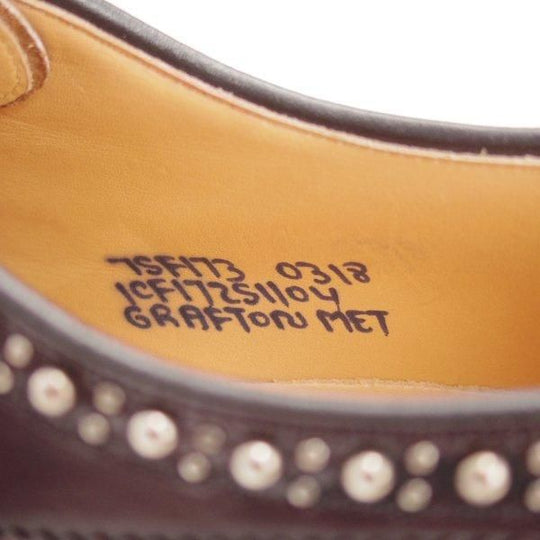 極美品★チャーチ 75F/UK7.5【現行定価20万円以上★GRAFTON MET/グラフトン/スタッズ】173ラスト/フルブローグ/赤茶/Church's★m695