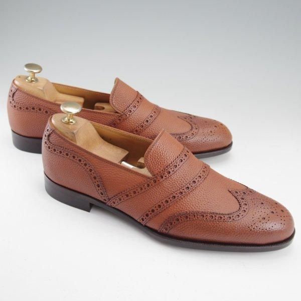 未使用★Iugen/イウゲン SIZE 7【定価￥44,000-★ローファー/IG201】スリッポン/グレインレザー/茶/メンズ★m696