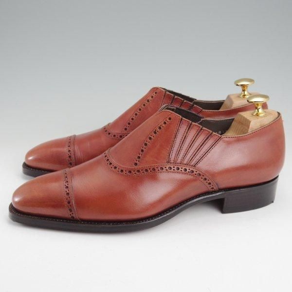 極美品★三陽山長 SIZE 7【現行定価9万円程度★伸之介/R309ラスト】サイドエラスティック/カーフ/茶/SHINNOSUKE/Sanyo Yamacho★m699