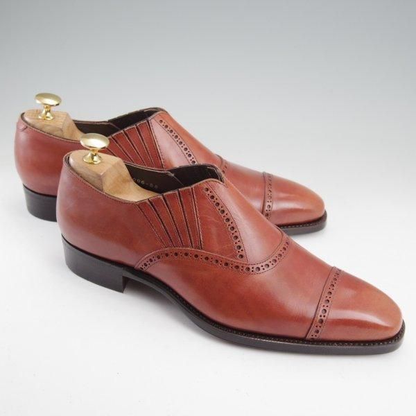 極美品★三陽山長 SIZE 7【現行定価9万円程度★伸之介/R309ラスト】サイドエラスティック/カーフ/茶/SHINNOSUKE/Sanyo Yamacho★m699