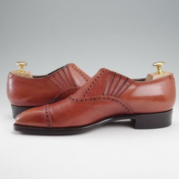 極美品★三陽山長 SIZE 7【現行定価9万円程度★伸之介/R309ラスト】サイドエラスティック/カーフ/茶/SHINNOSUKE/Sanyo Yamacho★m699