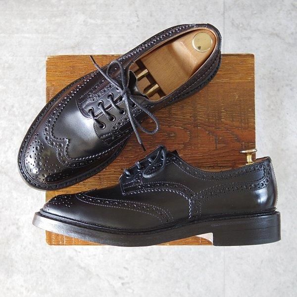 極美品★トリッカーズ SIZE 7.5【定価￥121,000-★BOURTON/バートン】M5633/フルブローグ/カントリーシューズ/黒/Tricker's★m701