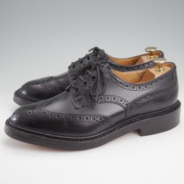 極美品★トリッカーズ SIZE 7.5【定価￥121,000-★BOURTON/バートン】M5633/フルブローグ/カントリーシューズ/黒/Tricker's★m701