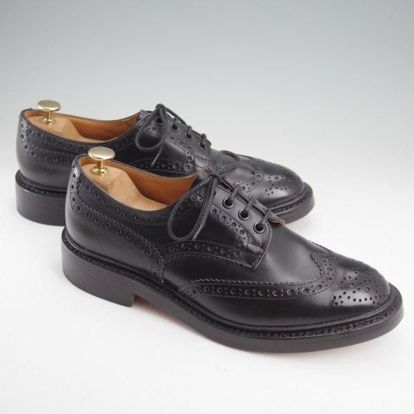極美品★トリッカーズ SIZE 7.5【定価￥121,000-★BOURTON/バートン】M5633/フルブローグ/カントリーシューズ/黒/Tricker's★m701