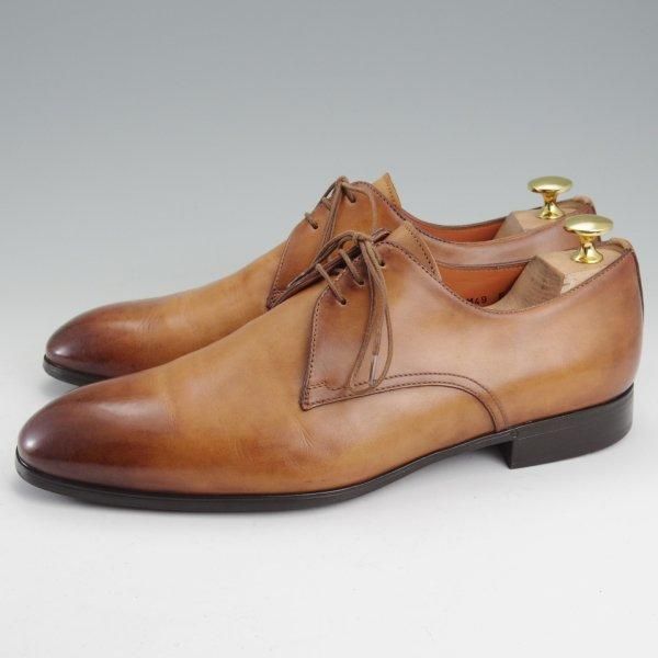 ★(伊)サントーニ SIZE 6【Vフロント★15018/プレーントゥ】カーフ/茶/メンズ/Santoni★m702