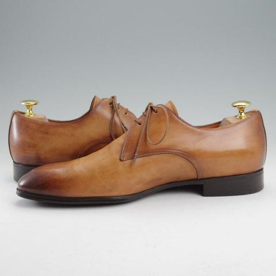 ★(伊)サントーニ SIZE 6【Vフロント★15018/プレーントゥ】カーフ/茶/メンズ/Santoni★m702