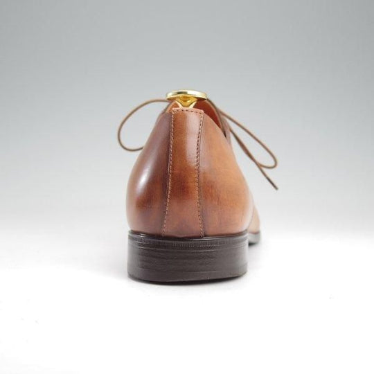 ★(伊)サントーニ SIZE 6【Vフロント★15018/プレーントゥ】カーフ/茶/メンズ/Santoni★m702