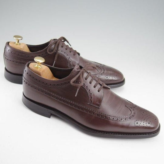 極上★チャーチ 75F/UK7.5【★ロングウイング/155ラスト】カーフ/EBONY/エボニー/濃茶/メンズ/Church's★m706