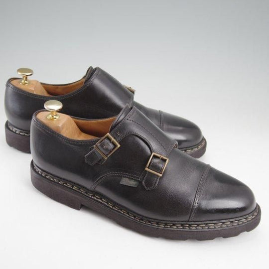 極上★パラブーツ SIZE 7.5【定価￥96,800-★ウィリアム/WILLIAM】マルシェソール/ダブルモンク/リスレザー/黒/メンズ/Paraboot★m707