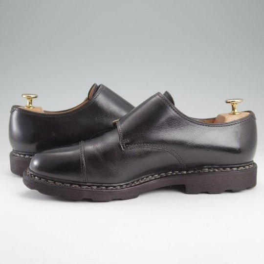 極上★パラブーツ SIZE 7.5【定価￥96,800-★ウィリアム/WILLIAM】マルシェソール/ダブルモンク/リスレザー/黒/メンズ/Paraboot★m707