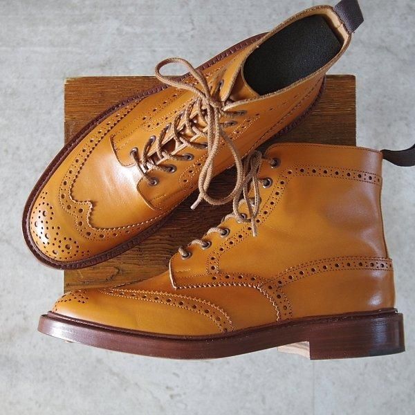 使用数回★トリッカーズ SIZE 9【定価￥132,000-★STOW/エイコンアンティーク】M5634/ストウ/カントリーブーツ/薄茶/Tricker's★m710