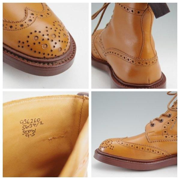 使用数回★トリッカーズ SIZE 9【定価￥132,000-★STOW/エイコンアンティーク】M5634/ストウ/カントリーブーツ/薄茶/Tricker's★m710