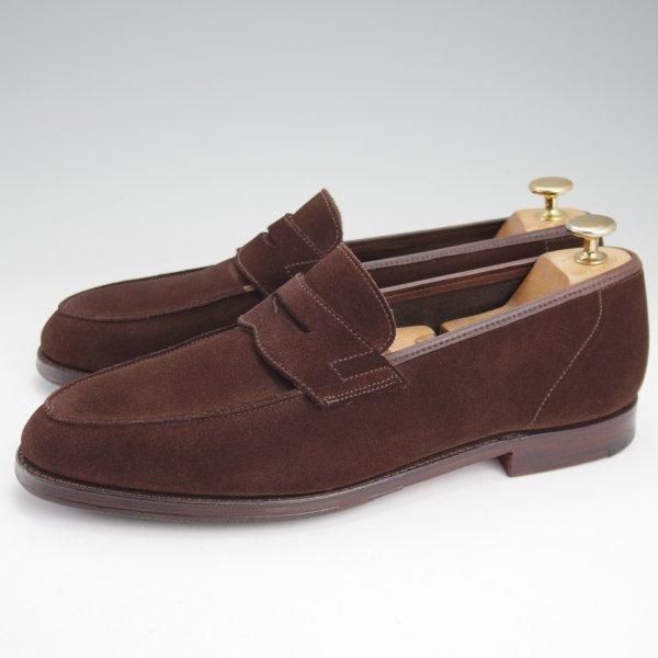 美品★クロケット&ジョーンズ 8E【現行定価10万円以上★RICHMOND/314ラスト】コインローファー/スエード/濃茶/Crockett&Jones★m713