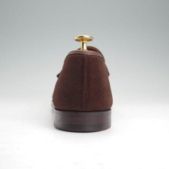 美品★クロケット&ジョーンズ 8E【現行定価10万円以上★RICHMOND/314ラスト】コインローファー/スエード/濃茶/Crockett&Jones★m713
