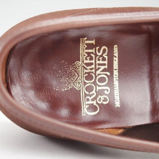 美品★クロケット&ジョーンズ 8E【現行定価10万円以上★RICHMOND/314ラスト】コインローファー/スエード/濃茶/Crockett&Jones★m713
