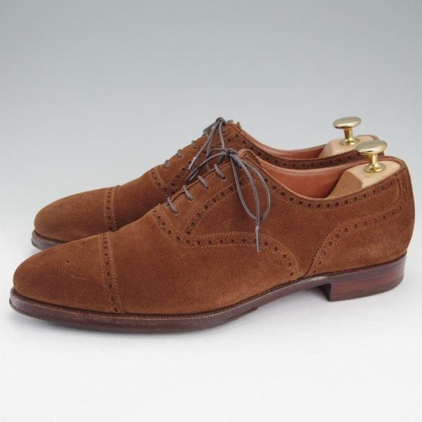 極上★クロケット&ジョーンズ 6D【ハンドグレードライン★セミブローグ/EDMUND】スエード/TABACCO/茶/メンズ/Crockett&Jones★m718