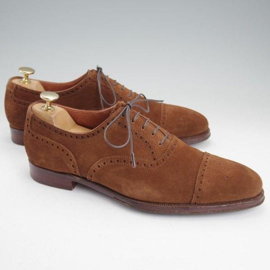 極上★クロケット&ジョーンズ 6D【ハンドグレードライン★セミブローグ/EDMUND】スエード/TABACCO/茶/メンズ/Crockett&Jones★m718