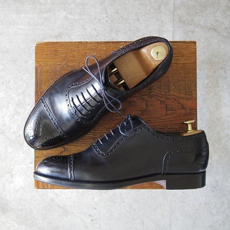 極上★(伊)ジンターラ SIZE 6【販売時価格￥262,500-★ハンドソーンウェルテッド製法/FRANK】67Rラスト/セミブローグ/黒/ZINTALA★m723