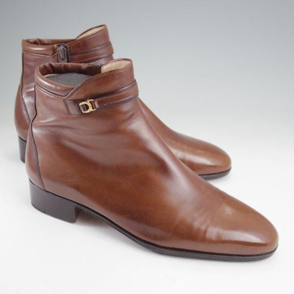 極上★(伊)タニノクリスチー SIZE 5.5【定価15万円以上★サイドジップブーツ】カーフ/茶/メンズ/TANINO CRISCI★m728