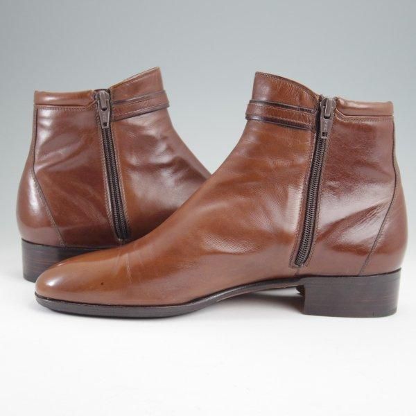 極上★(伊)タニノクリスチー SIZE 5.5【定価15万円以上★サイドジップブーツ】カーフ/茶/メンズ/TANINO CRISCI★m728
