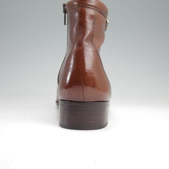 極上★(伊)タニノクリスチー SIZE 5.5【定価15万円以上★サイドジップブーツ】カーフ/茶/メンズ/TANINO CRISCI★m728