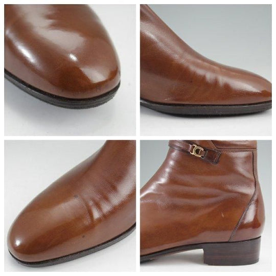 極上★(伊)タニノクリスチー SIZE 5.5【定価15万円以上★サイドジップブーツ】カーフ/茶/メンズ/TANINO CRISCI★m728