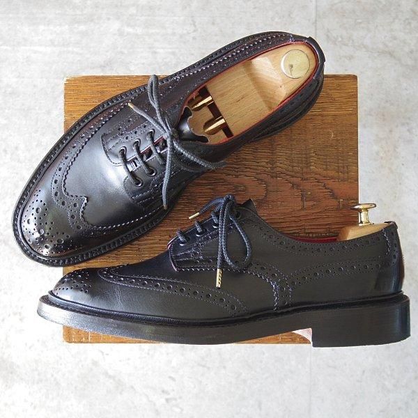 極美品★トリッカーズ SIZE 8.5【定価￥121,000-★BOURTON/バートン】M5633/フルブローグ/カントリーシューズ/黒/Tricker's★m731