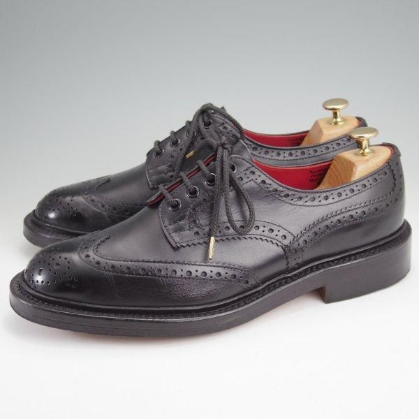 極美品★トリッカーズ SIZE 8.5【定価￥121,000-★BOURTON/バートン】M5633/フルブローグ/カントリーシューズ/黒/Tricker's★m731