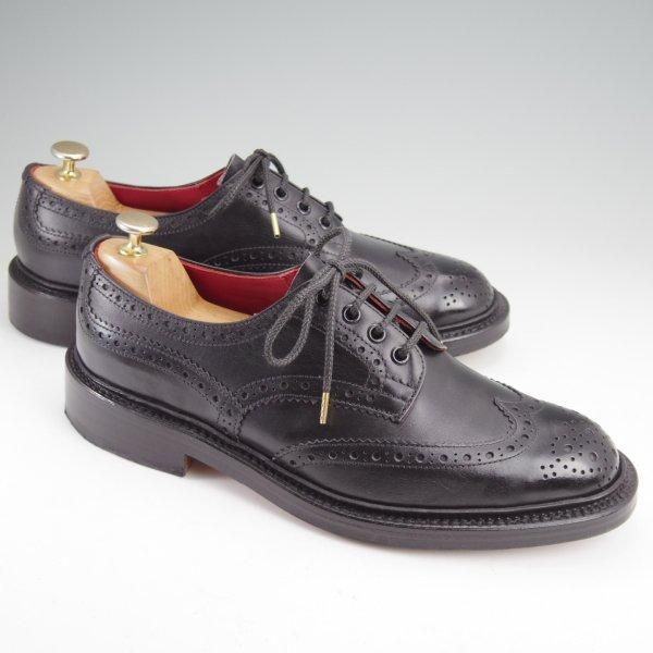 極美品★トリッカーズ SIZE 8.5【定価￥121,000-★BOURTON/バートン】M5633/フルブローグ/カントリーシューズ/黒/Tricker's★m731