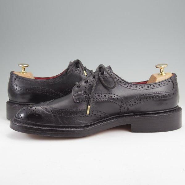 極美品★トリッカーズ SIZE 8.5【定価￥121,000-★BOURTON/バートン】M5633/フルブローグ/カントリーシューズ/黒/Tricker's★m731
