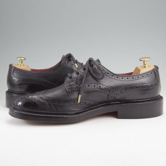 極美品★トリッカーズ SIZE 8.5【定価￥121,000-★BOURTON/バートン】M5633/フルブローグ/カントリーシューズ/黒/Tricker's★m731