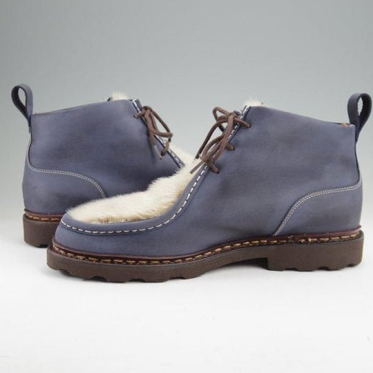 使用数回★パラブーツ SIZE 8【貴重オーダー品★フォック仕様(アザラシの毛皮)/MUCY】ミューシー/ヌバック/紺/SHIRAZ/Paraboot★m733