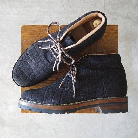 未使用★(伊)F.LLIジャコメッティ SIZE 41【定価￥209,000-★象革/エレファントレザー/マルモラーダ】FG193/黒/Giacometti★m734