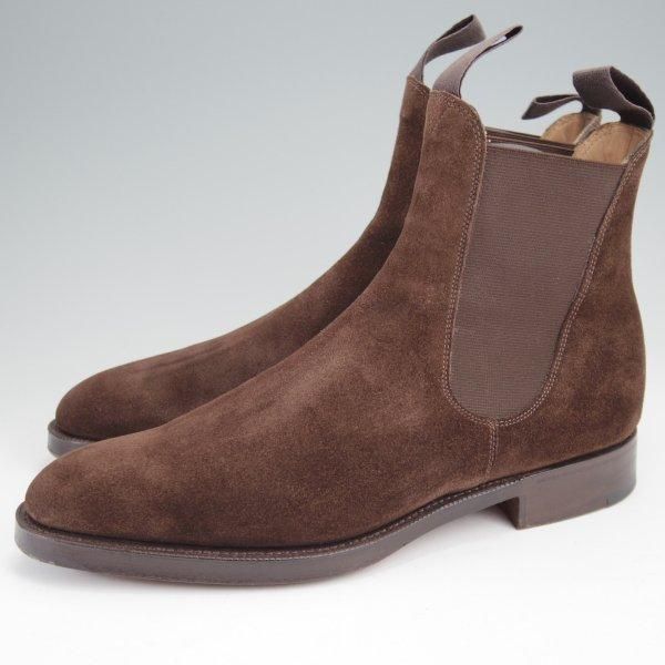 極美品★エドワードグリーン UK5程度/5.5C【現行定価￥269,500-★NEWMARKET/82ラスト】サイドゴアブーツ/スエード/濃茶/EDWARD GREEN★m735