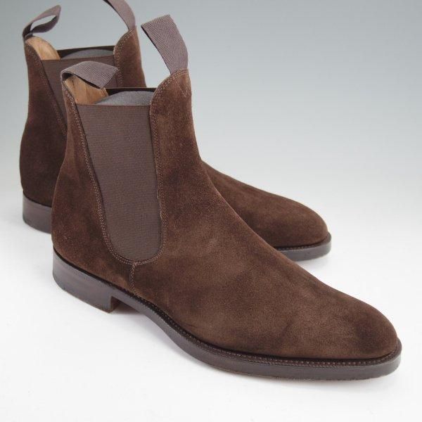 極美品★エドワードグリーン UK5程度/5.5C【現行定価￥269,500-★NEWMARKET/82ラスト】サイドゴアブーツ/スエード/濃茶/EDWARD GREEN★m735