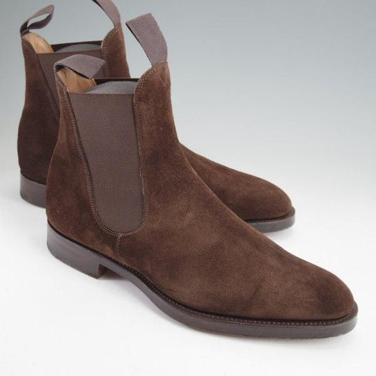 極美品★エドワードグリーン UK5程度/5.5C【現行定価￥269,500-★NEWMARKET/82ラスト】サイドゴアブーツ/スエード/濃茶/EDWARD GREEN★m735