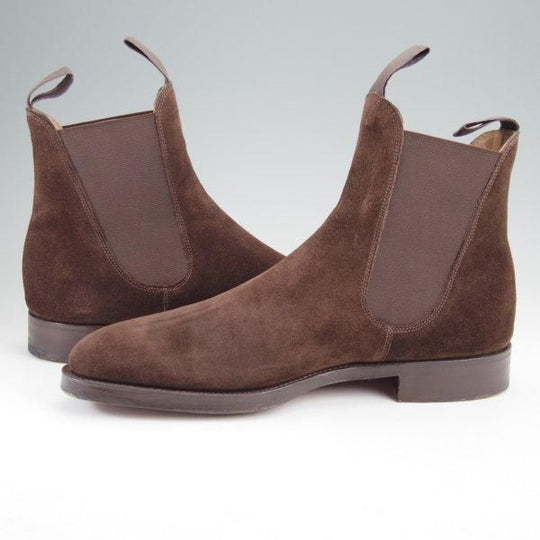 極美品★エドワードグリーン UK5程度/5.5C【現行定価￥269,500-★NEWMARKET/82ラスト】サイドゴアブーツ/スエード/濃茶/EDWARD GREEN★m735