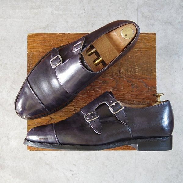極上★トリッカーズ SIZE 7.5【現行定価10万円以上★ミュージアムカーフ仕様/LEAVENWORTH】8125/ダブルモンク/黒/メンズ/Tricker's★m759