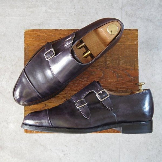 極上★トリッカーズ SIZE 7.5【現行定価10万円以上★ミュージアムカーフ仕様/LEAVENWORTH】8125/ダブルモンク/黒/メンズ/Tricker's★m759