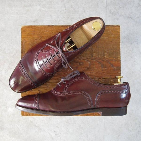 極上★MIYAGI KOGYO(宮城興業) 7E【貴重★コードバン仕様/クォーターブローグ/YOUKIHI】赤茶/World Footwear Gallery★m762