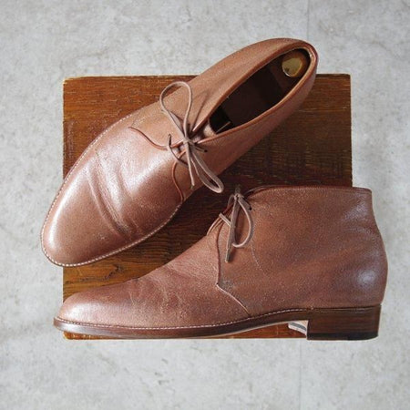 美品★(福岡)Corno blu/コルノブルゥ UK7程度【貴重★(伊)バダラッシ・カルロ社のバケッタリバース】チャッカブーツ/茶/メンズ★m771