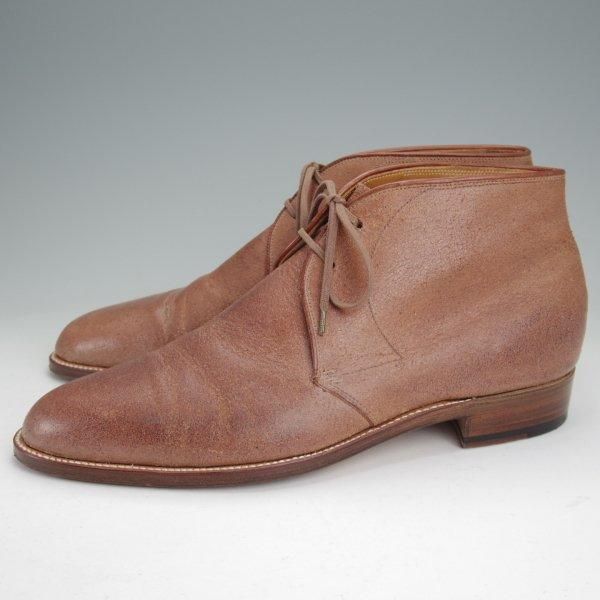 美品★(福岡)Corno blu/コルノブルゥ UK7程度【貴重★(伊)バダラッシ・カルロ社のバケッタリバース】チャッカブーツ/茶/メンズ★m771
