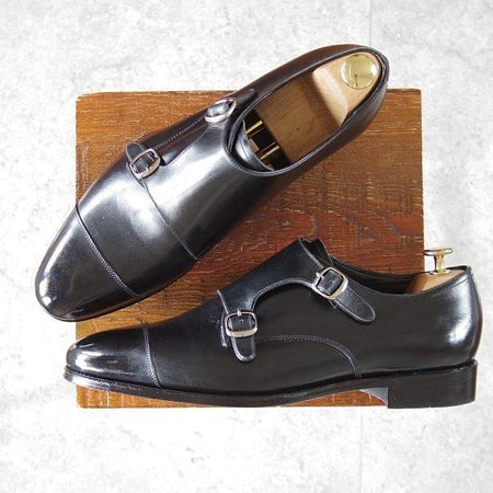 極美品★RAYMAR/レイマー SIZE 9【ハンドソーンウェルテッド製法★ダブルモンク/RM1015D】ボカルーカーフ/(仏)アノネイ社/黒★m772