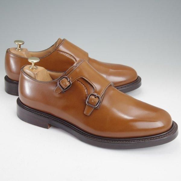 極美品★チャーチ 85F/UK8.5【貴重★SHANNON同仕様のダブルモンク/LAMBOURN】103ラスト/ポリッシュドバインダーカーフ/茶/Church's★m773