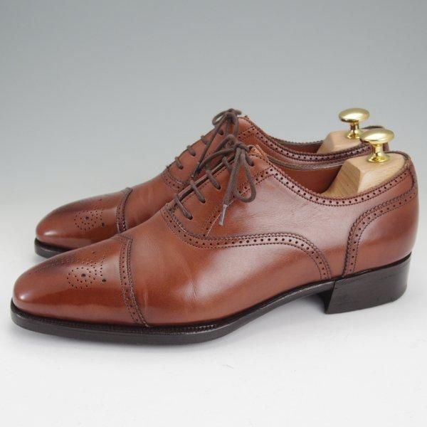 極上★(英)ガジアーノ&ガーリング 5.5E【定価￥275,000-★ダイヤモンドキャップトゥ/SAVOY】MH71ラスト/カーフ/茶/GAZIANO&GIRLING★m776