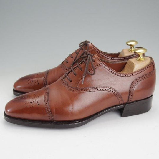 極上★(英)ガジアーノ&ガーリング 5.5E【定価￥275,000-★ダイヤモンドキャップトゥ/SAVOY】MH71ラスト/カーフ/茶/GAZIANO&GIRLING★m776