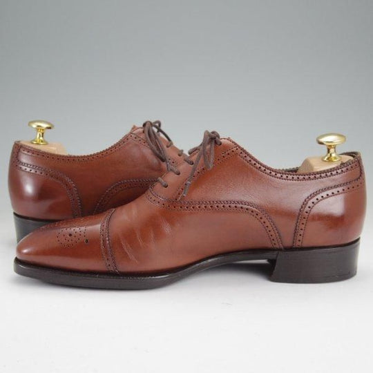 極上★(英)ガジアーノ&ガーリング 5.5E【定価￥275,000-★ダイヤモンドキャップトゥ/SAVOY】MH71ラスト/カーフ/茶/GAZIANO&GIRLING★m776