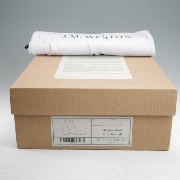 未使用★J.M.ウエストン 6E【定価￥198,000-★サイドゴアブーツ/705】39ラスト/ボックスカーフ/黒/メンズ/Weston/ウェストン★m804
